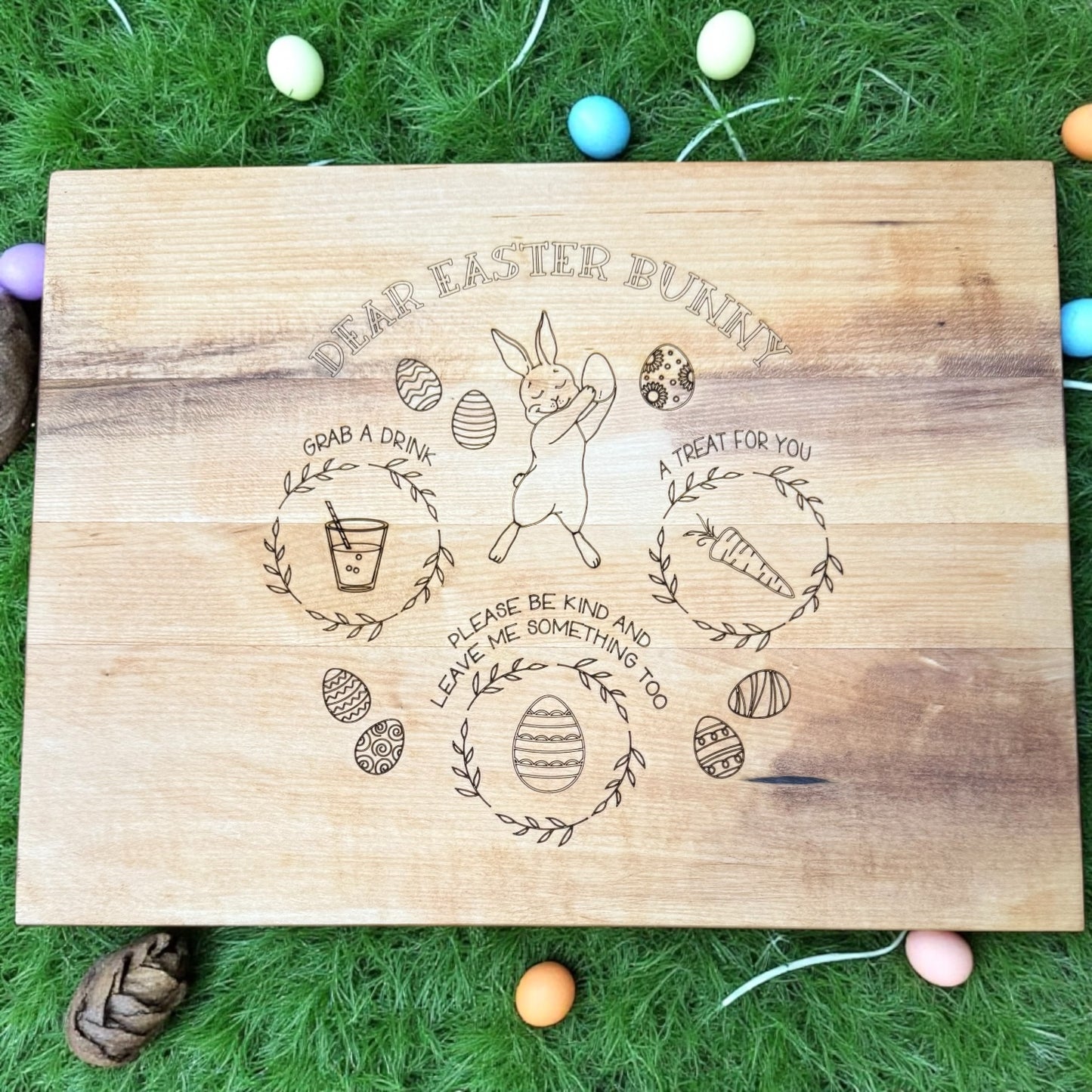 Personalized Santa & Easter Bunny Board (Double Sided)