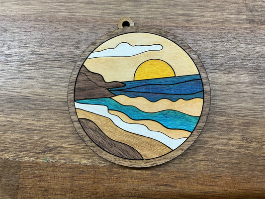 BYOB Paint-n-sip intarsia inspired beach ornament (or magnet)