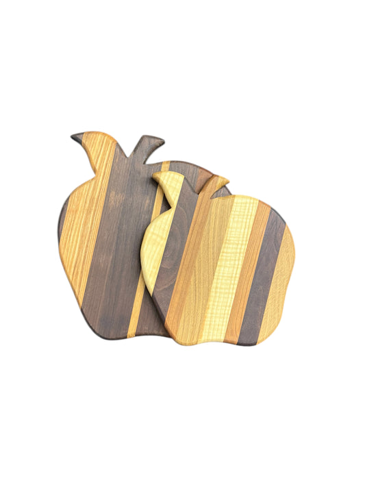 Apple-Shaped Cutting Board – Maple, Walnut, & Cherry